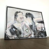 Greedy Pop Art Kunst Girls Akt Nude Bild Erotik Champagner