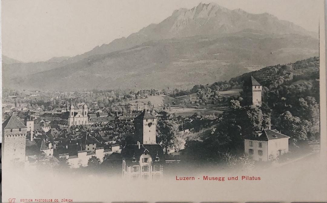 Cartoline postali: LUZERN - Musegg und Pilatus – Usato da Delémont venduto da Domdom1