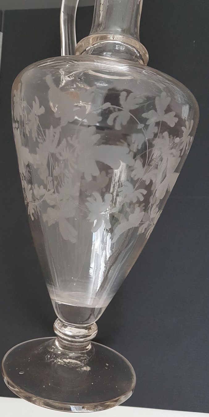 Carafes: Antike Karaffe graviert Glas – D'occasion à Kaltbrunn par Condor2 7