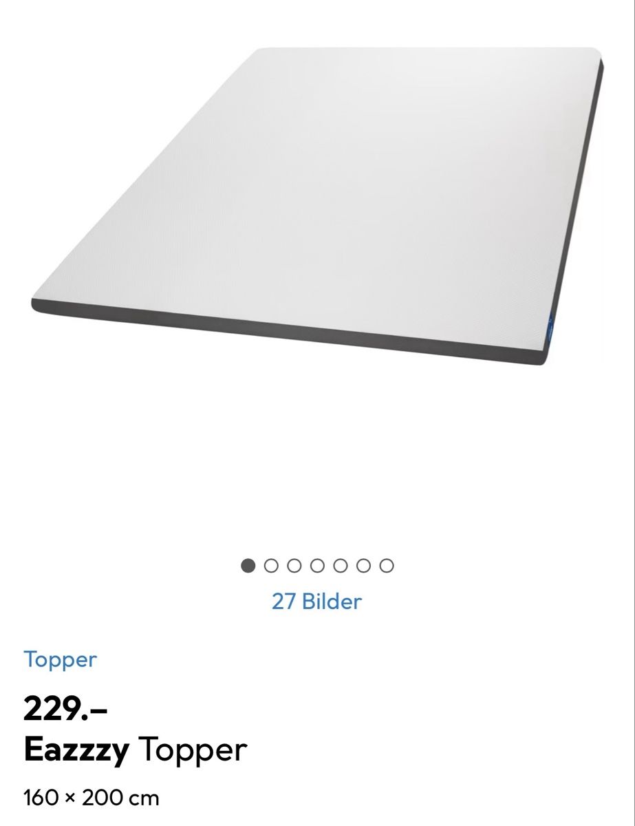 Materassi: Topper Eazzzy 160x200cm NEUWERTIG – Nuovo (secondo la descrizione) da Triengen venduto da reeefi