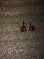 ohrringe modeschmuck,,,mit rot kristall,,,glanzig