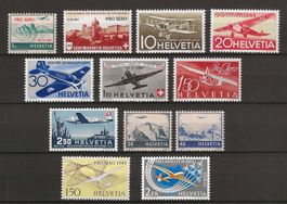 1941-63 :  Flugpost Nr. F35 - F46, postfrisch ** KP 310.--