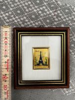 PARIS Chromolithographie sur feuille d'or 23Kt, miniature