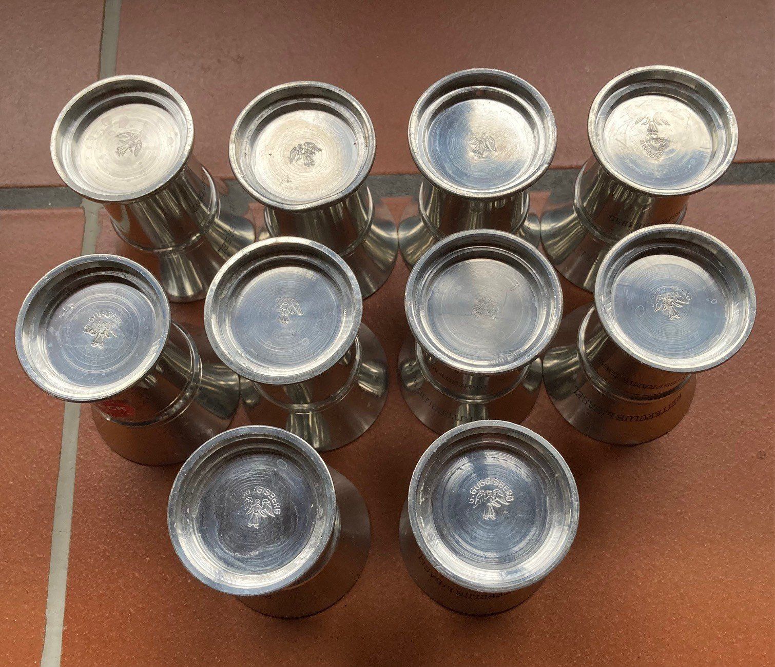 Tazze: 10 Zinnbecher poliert – Nuovo (secondo la descrizione) da Orselina venduto da Vrenegonde 1