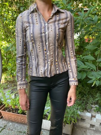 Camicia a righe di cotone taglia S, autunno 🍂
