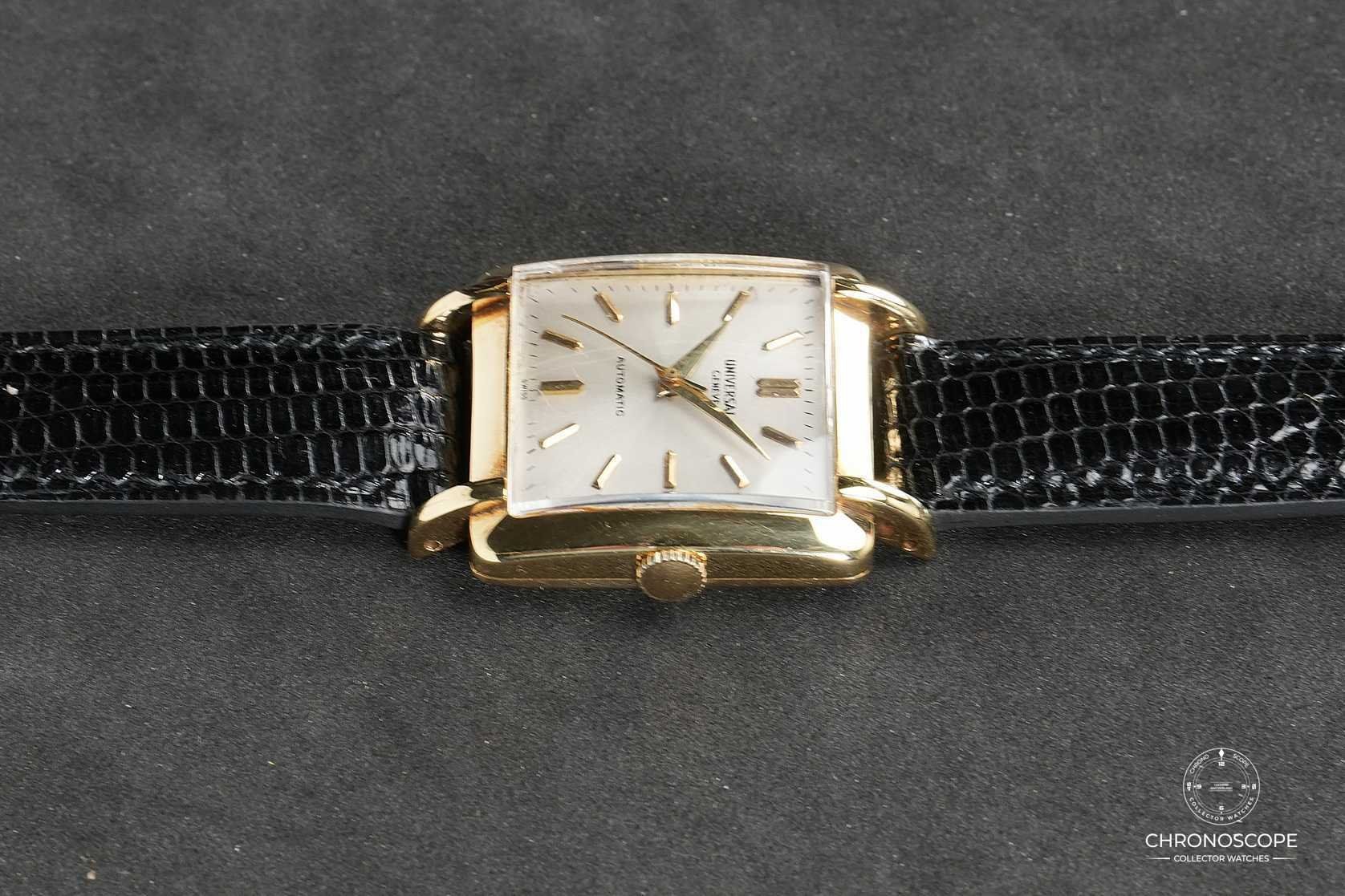 Universal Genève Orologi: 14k Universal Geneve “Cioccolatone” Reference 50211 With Box – Usato da Luzern venduto da ChronoScope6004 7