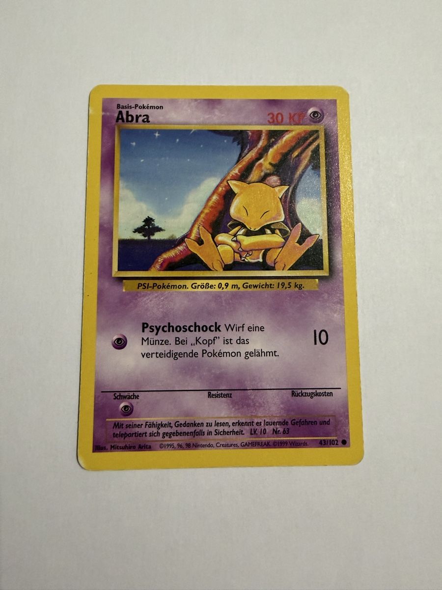 Pokémon Carte collezionabili: Pokemonkarte Abra Base set – Usato da Willisau venduto da Neiro77