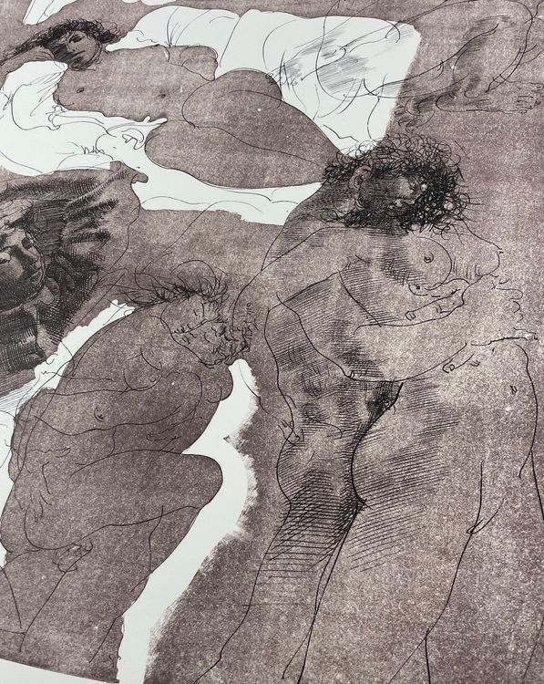 Hans Erni  grosse Lithographie im Druck signiert  Gr.76x56cm 3