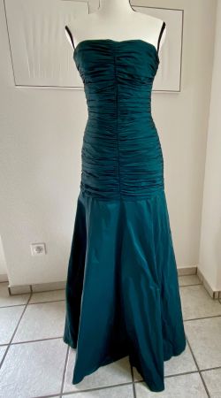 Mermaid Abendkleid in dunklem petrolgrün Gr. 34