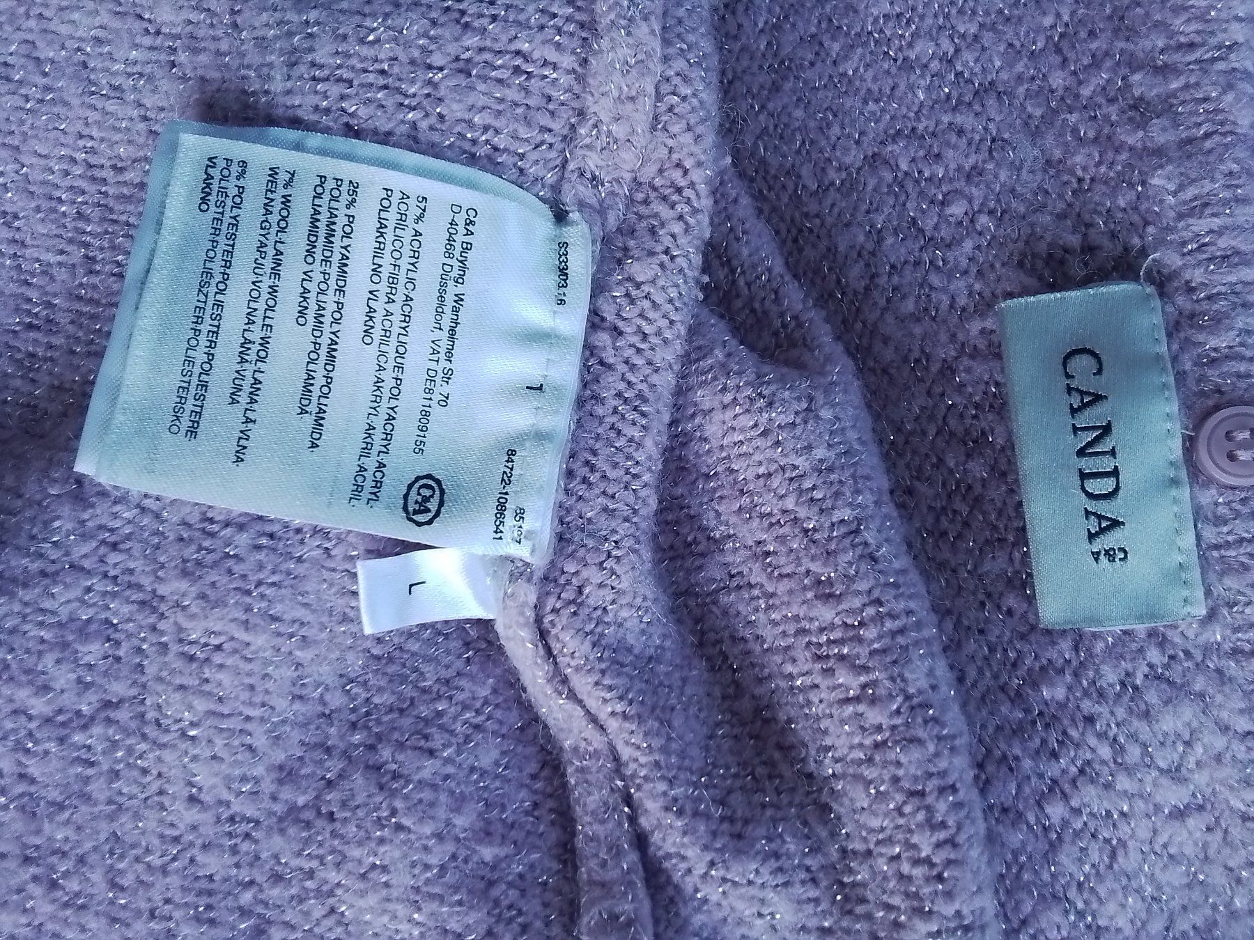 C&A Pullover & Sweatshirts: C&A Glitzerpulli Gr. L, Canda rosa Damenpullover Pullover – Gebraucht aus Oberurnen von DVDL 2