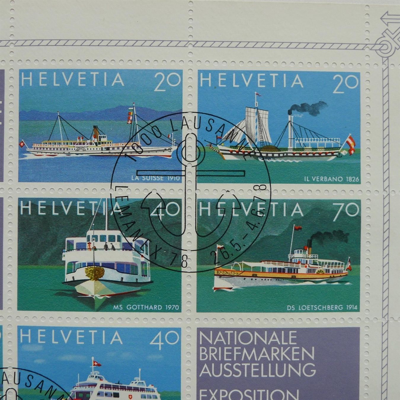 Tutti i francobolli: 1978, Lemanex FDC, sauberer Block-Brief! – Usato da Sursee venduto da Luzernerraute 1