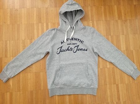 Jack & Jones Kapuzenpulli grau-mélange Gr. S