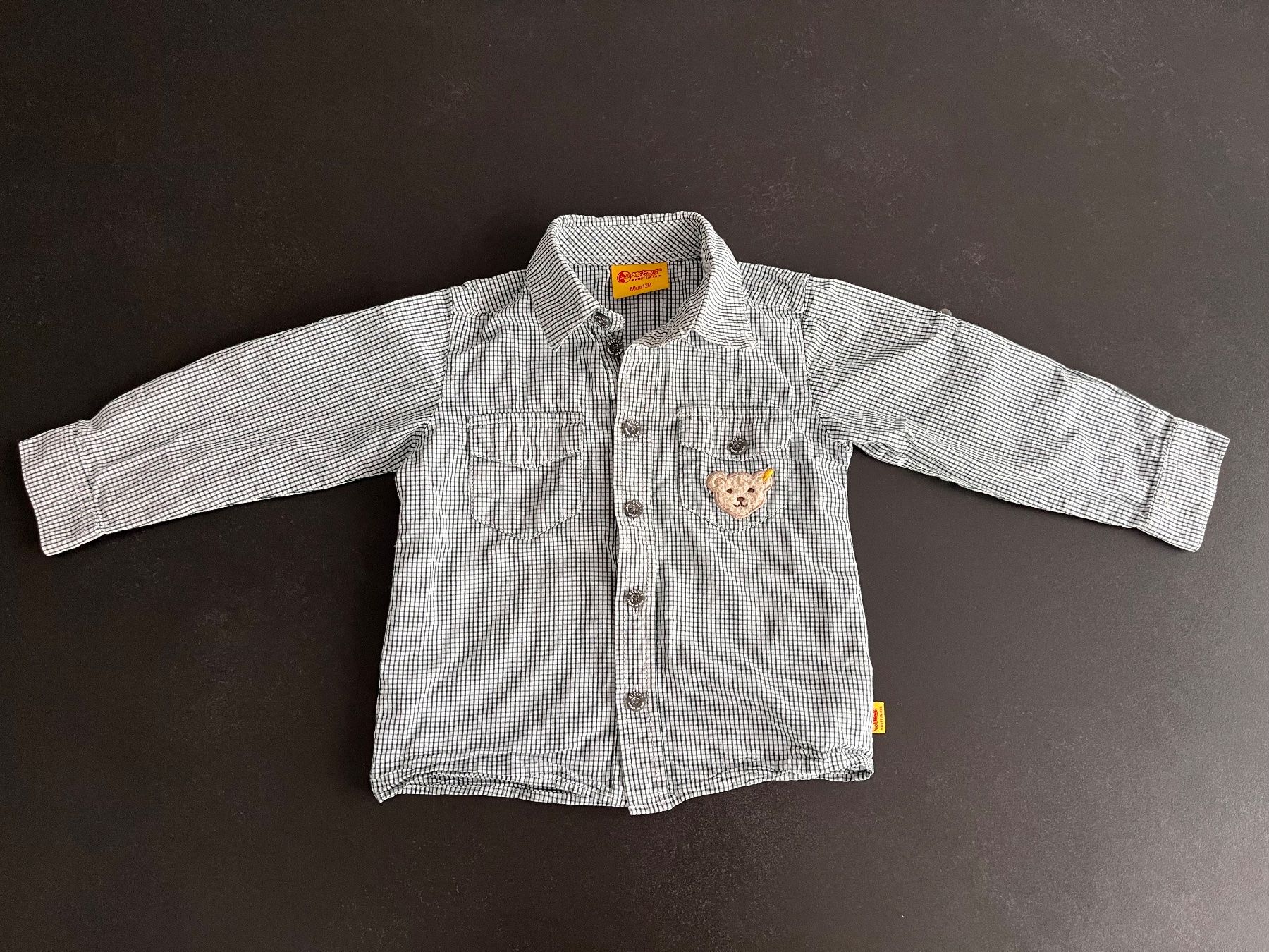 Steiff Camicie, Top & T-shirt: Steiff Hemd Gr. 80 grün-weiss kariert – Nuovo e nell'imballaggio originale da Wohlen AG venduto da kissne4