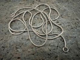 Schlangenkette versilbert 80cm - Ø: 2mm - massiv - hell 13g