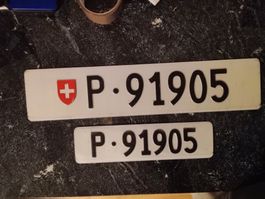 2x Nummernschild Post PTT 91905 ausrangiert