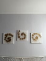 Trittico di quadri spirale dorata - arte moderna unica