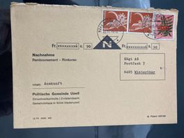 Schweiz 1976 NN 3.90 Frankatur Uzwil nach Winterthur