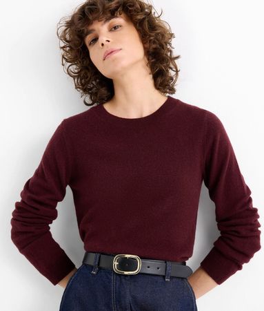 Pull 100% cachemire bordeaux C&A premium S