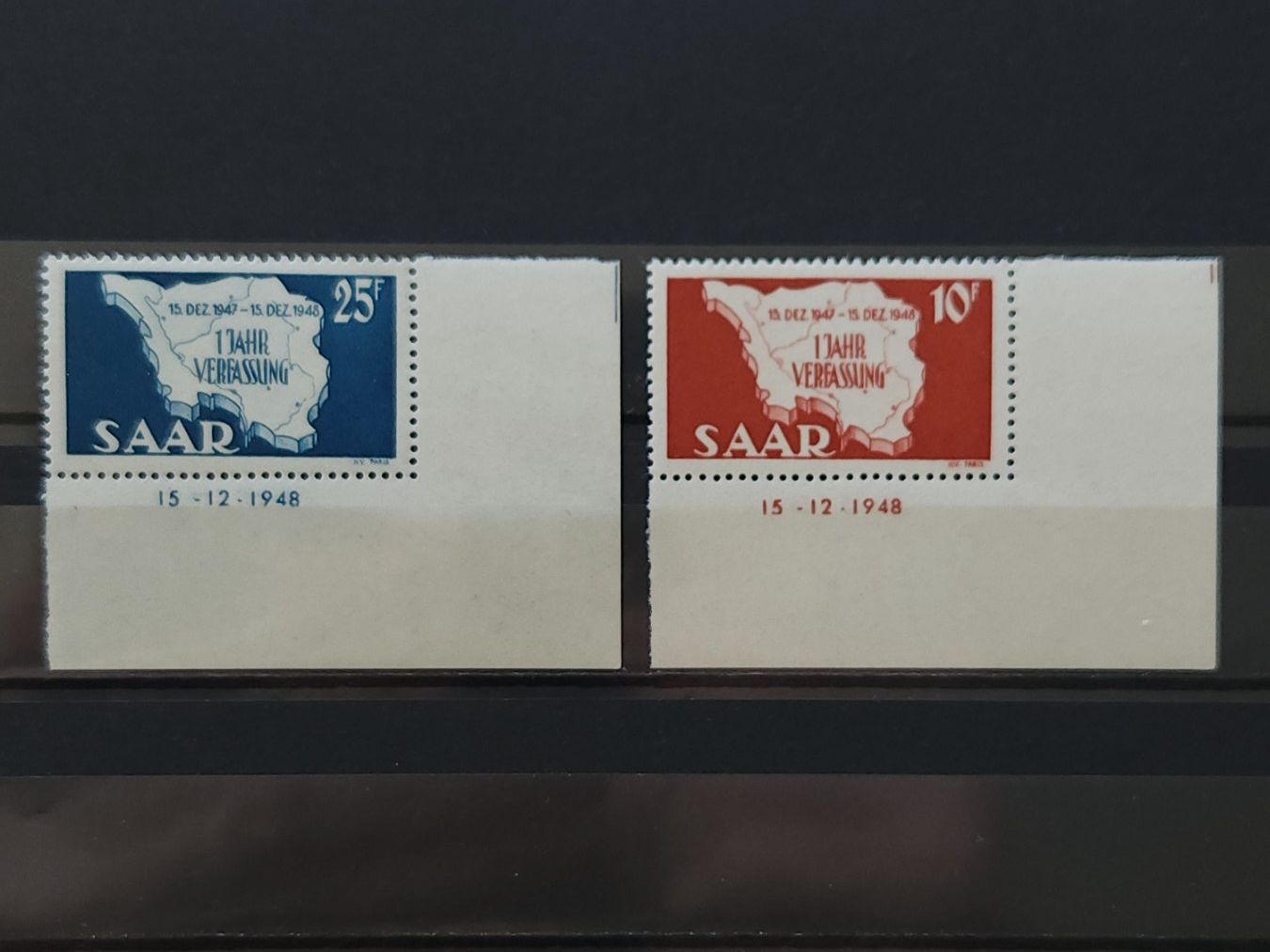 Alle Briefmarken: Saarland Mi-Nr. Br 260-261 Postfrisch Eckrand mit Druckdatum – Neu (gemäss Beschreibung) aus Kriens von Nidfeld45