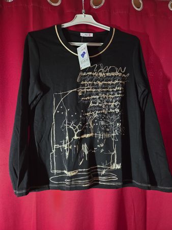 T-shirt manches longues noir, Carnaby, taille 4, neuf!