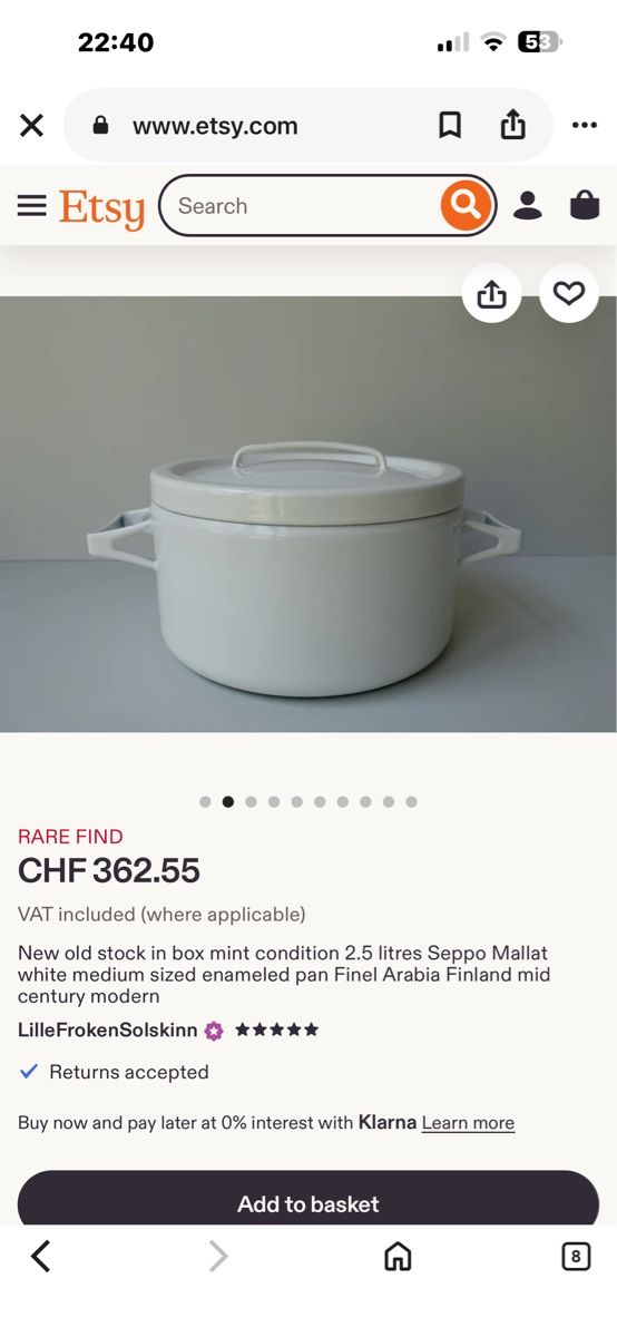 Pentole: Seppo Mallat finel Arabia perfect condition – Nuovo (secondo la descrizione) da Basel venduto da FlorinBasel 1