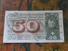SUISSE  50  Francs  1972  (7193)  Billet