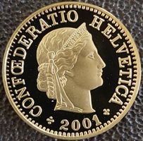 5 Rappen 2001 pp / aus Münzsatz / in einer Münzkapsel