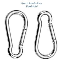 Edelstahl Karabinerhaken 10mm x 100mm, 350kg, 2 Stuck.