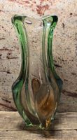 Muranovase grün braun 26 cm Design Objekt guter Zustand