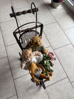 Antiker Puppenwagen mit 3 Alten Teddybären Unikat