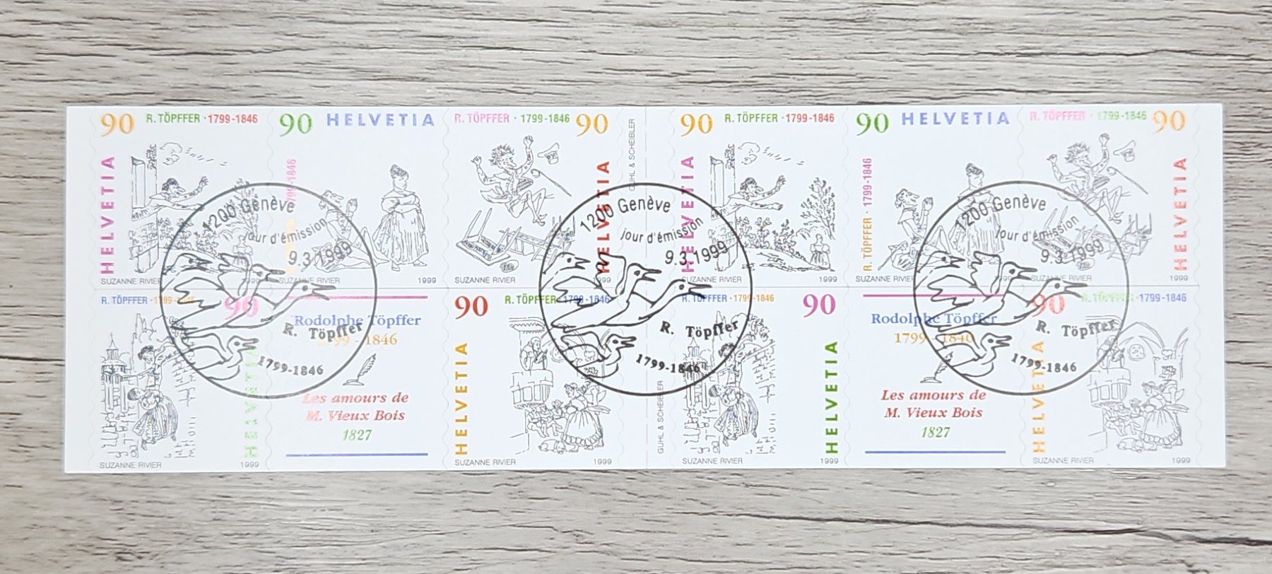 Tutti i francobolli: CL20 Bloc Timbre Suisse Oblitéré 1999 – Usato da Cousset venduto da Patrick_Collections