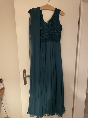 Elegantes Abendkleid, Gr. 38, Dunkelgrün