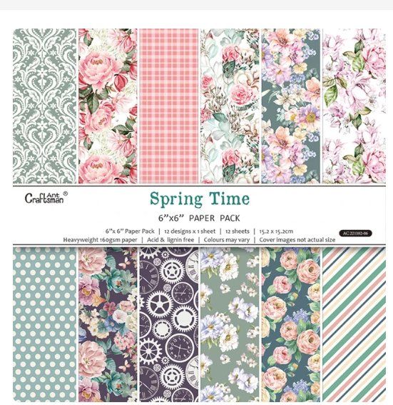 Carta: 12 Blatt Design-Papier, Bastelpapier "Spring time"  NEU – Nuovo e nell'imballaggio originale da Effretikon venduto da wenuss 1
