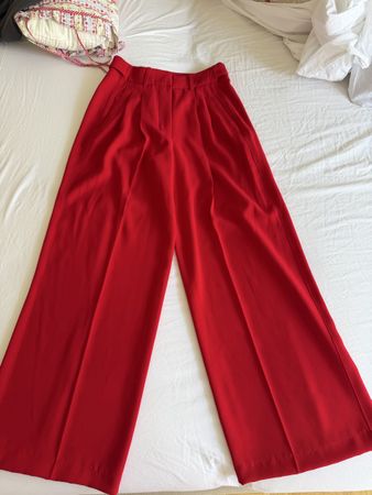 Zara Red Wide Leg Pants XS Never Used