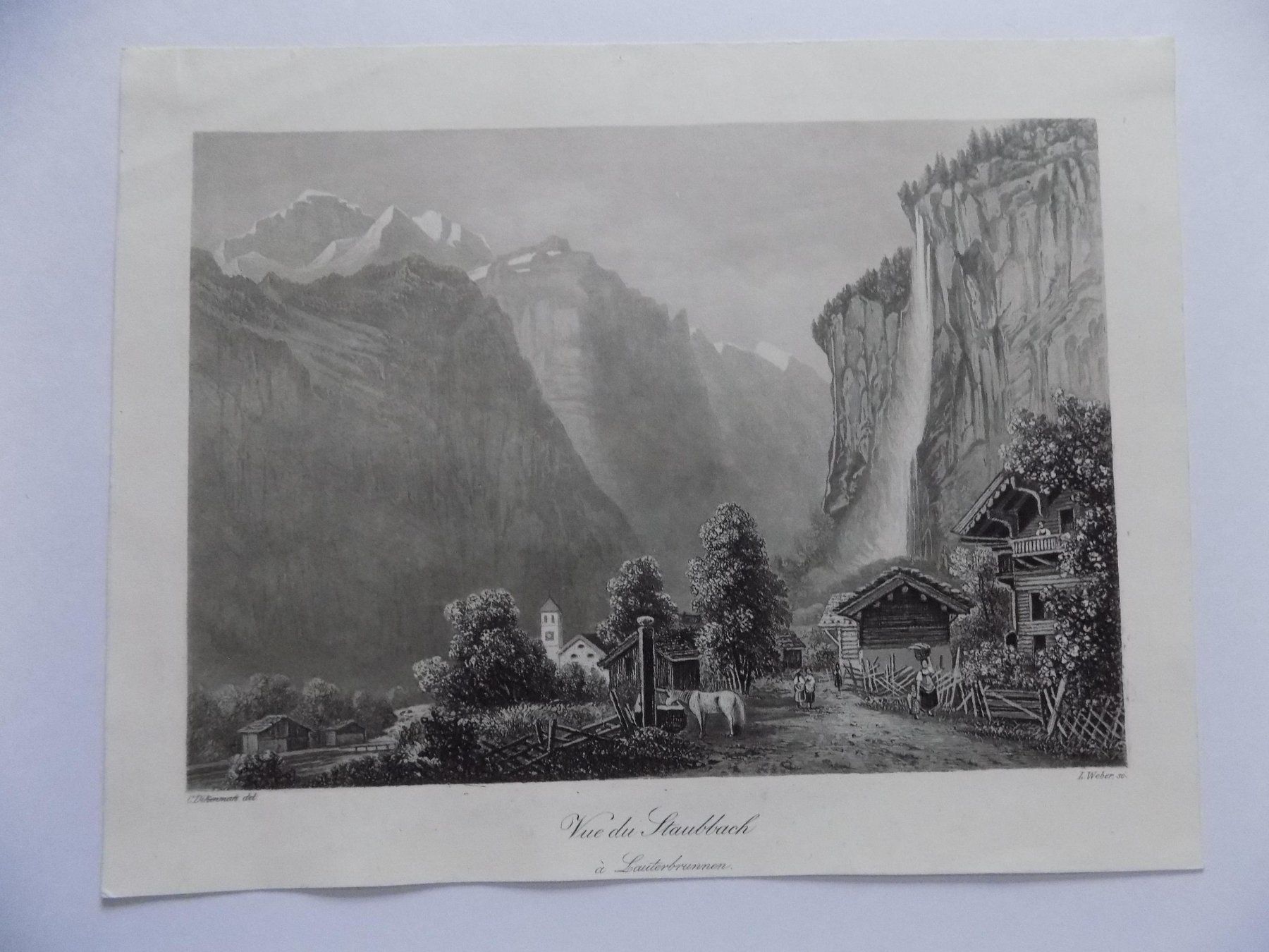 Incisioni: Staubbach Lauterbrunnen Dikenmann – Usato da Risch venduto da Antikfee 1