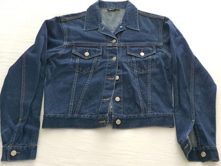Jeansjacke 1990ern, Denim dunkelblau, Gr. 14 (EU 42/44)