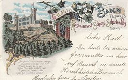 super Litho Baden AG Schartenfels Verl T.Zingg 1899