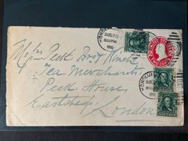 Attraktive Ganzsache 1908 von Honolulu USA nach London