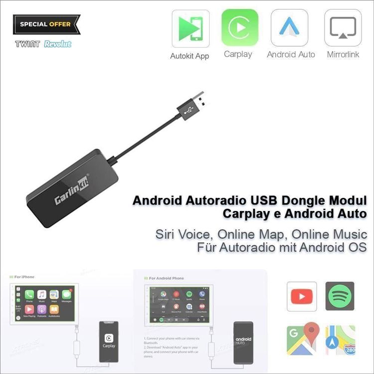Carplay Adapter USB Stick Android Auto Autoradio