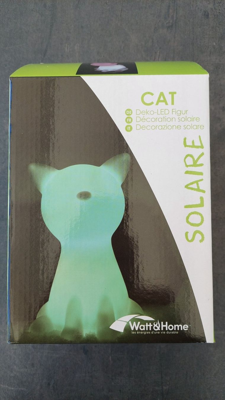 Statuette: LED Solar Katze mit Farbwechsel NEU! – Nuovo e nell'imballaggio originale da Schongau venduto da lanobe 5