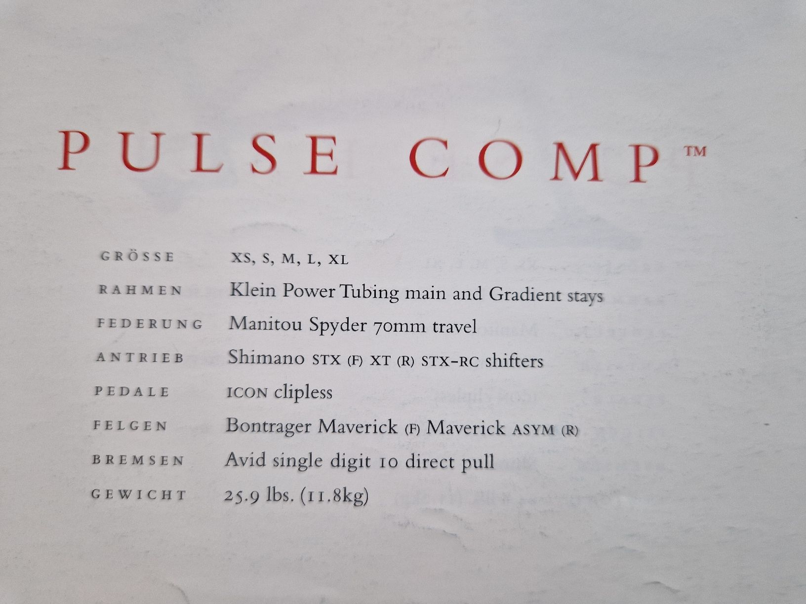 Klein Velos: Klein Pulse Comp – Gebraucht aus Heimenschwand von davidson-1969 5