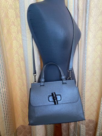 Ledertasche m. Bambooverschluss Designer Style