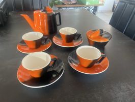 Service à Espresso Vintage Orange Noir KS Granit Lunda