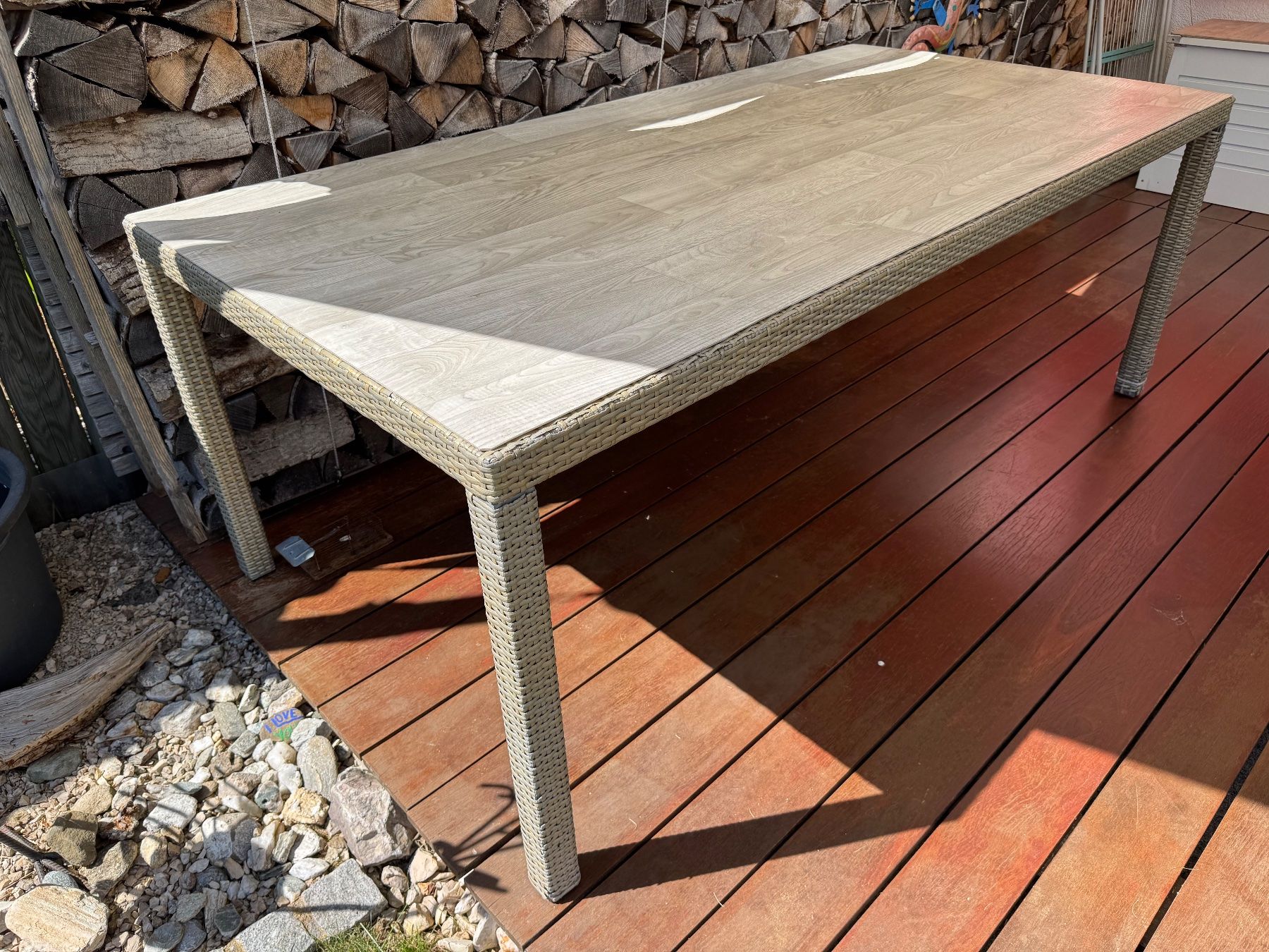 Tische: Gartentisch Rattan Optik mit Glasplatte – Gebraucht aus Adlikon b.Regensdf von Christoph1602 2