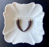 Schöne Ohrhänger aus  Edelholz und Silber*Neu*