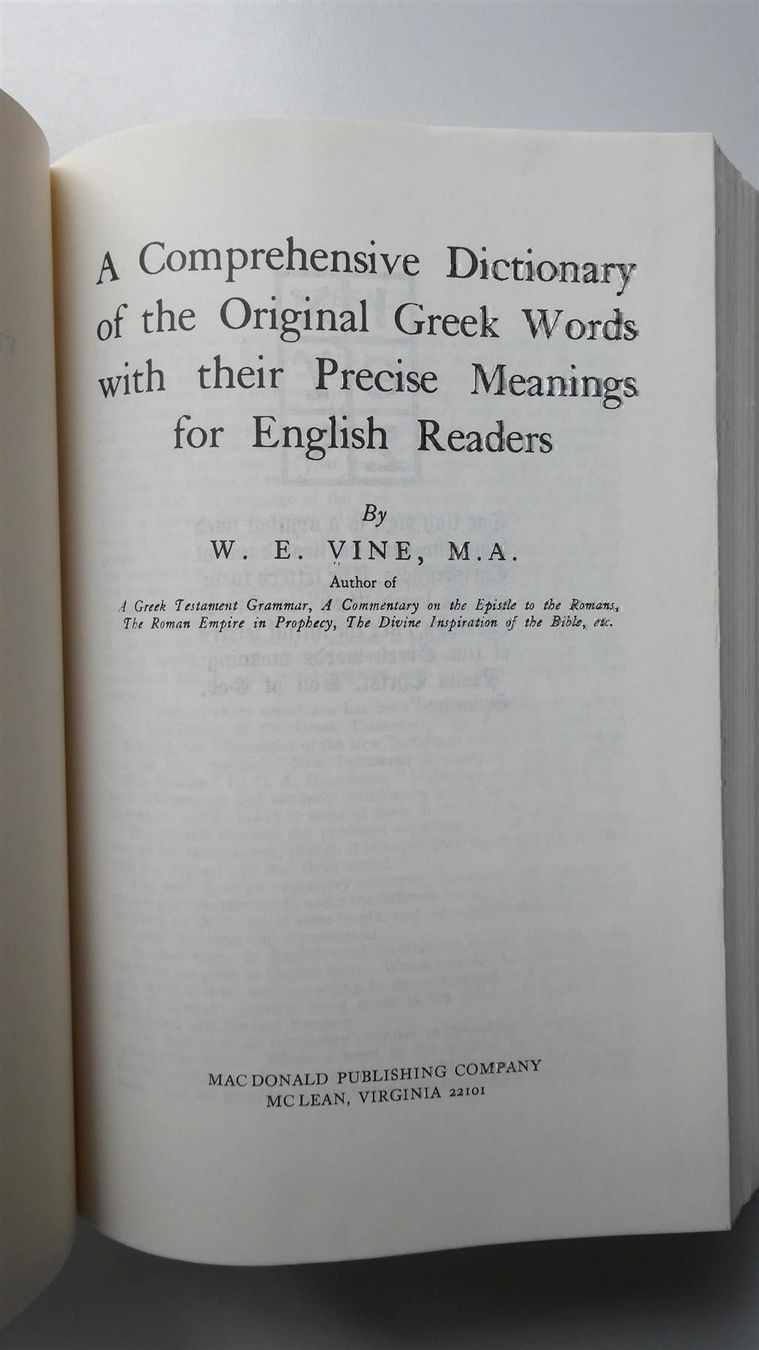 Libri: Vine Dictionary Wörterbuch Neues Testament – Usato da Frauenfeld venduto da Astra13 3