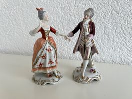 Porzellanfiguren Aelt. Volkstedter Porzellanman. Paar Rokoko