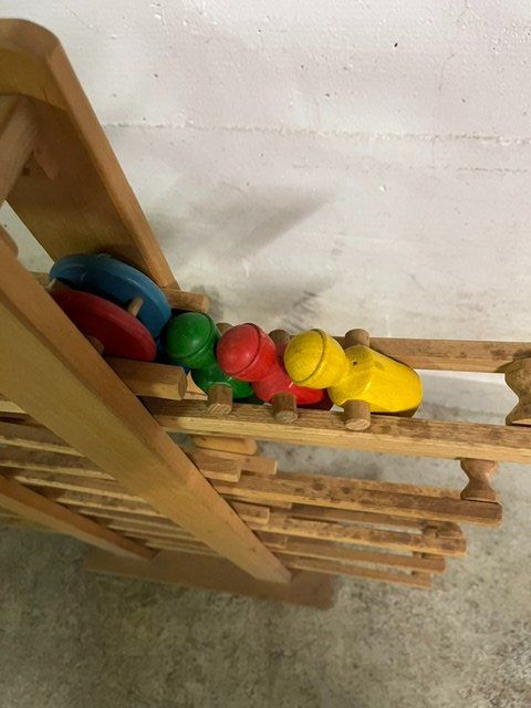 Giocattoli: Holz Murmelbahn mit bunten Kugeln, gebraucht – Usato da Langnau am Albis venduto da Horgeno3 1