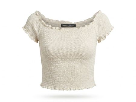 Brandy Melville Oberteil gerafft weiss gebraucht
