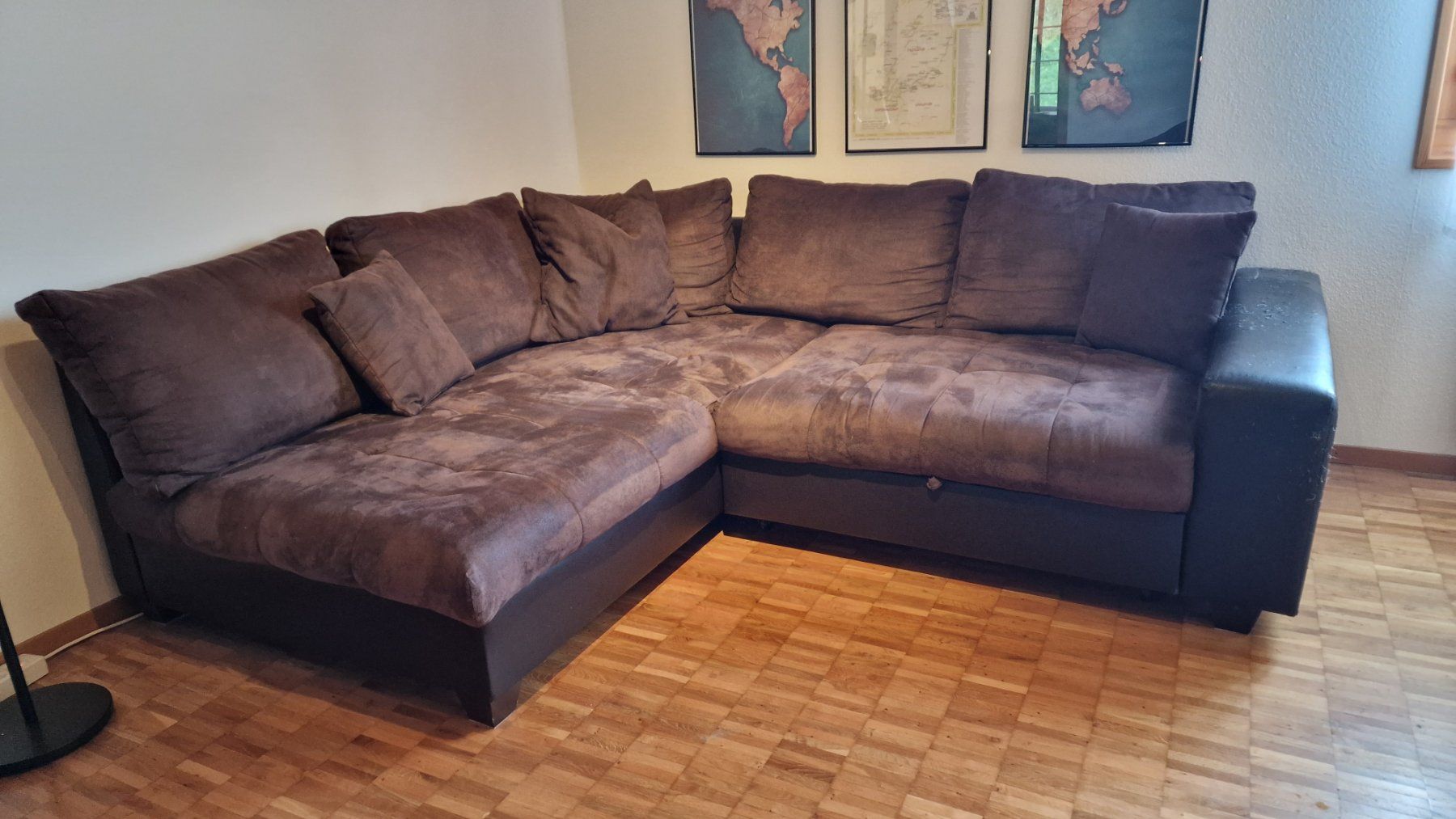 Sofas: Corner sofa bed, industrial look – D'occasion à Oberburg par aurora_ch
